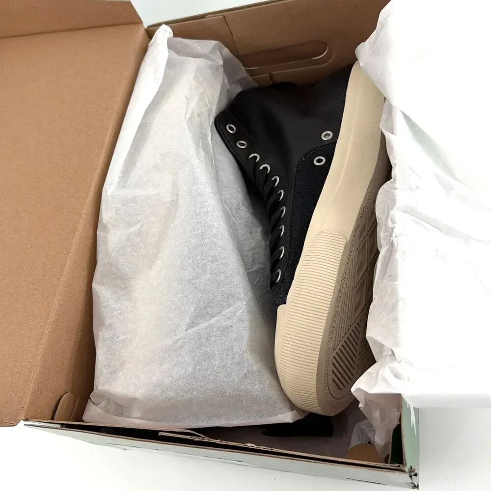 P.F. Flyers Black Sea Salt All-American High-Top Luxe Sneakers Size M 11 W 12.5 - Picture 4 of 12